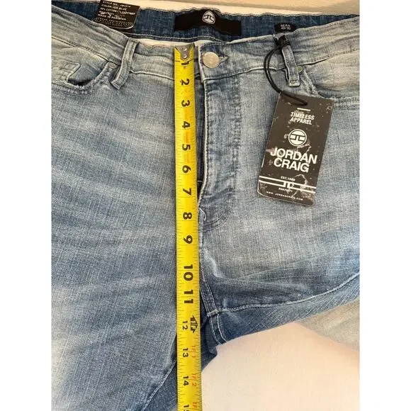NWT Jordan Craig Sean JM3418 Ice Blue Cotton Denim Jeans Mens 40X32 Distressed - Picture 12 of 13